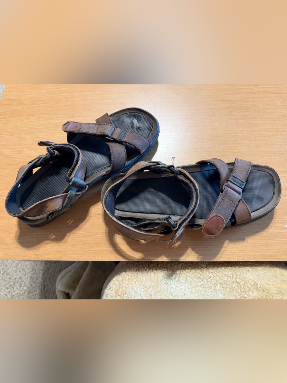 Timberland Brown & Black Men's Leather Strap Sandals